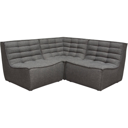 Diamond Sofa MARSHALL3PCGR Marshall 3 Piece Modular Sectional Sofa Tufted Grey Fabric