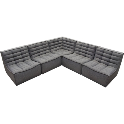 Diamond Sofa MARSHALL5PCGR Marshall 5 Piece Modular Sectional Sofa Tufted Grey Fabric