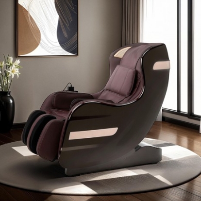 Furniture Of America Calmridge Contemporary Fabric, Foam, Metal Brown Massage Chair | MC0001BR