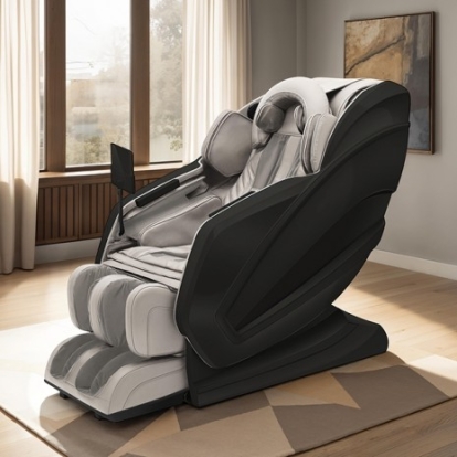Furniture Of America Vellurest Contemporary Leatherette Gray Massage Chair | MC0002GY