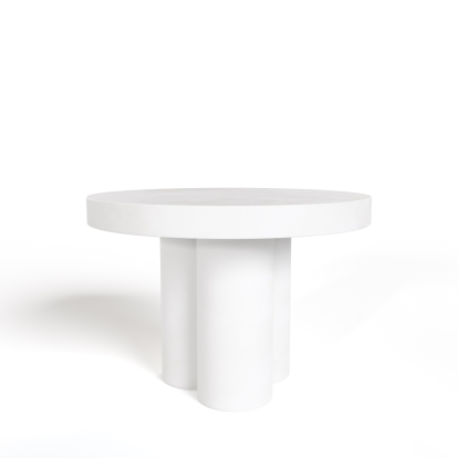 Modrest Bruni - Modern White Concrete Round Dining Table Dining Table White furniture-00181841 Vig Furniture VGGR-623810-WHT