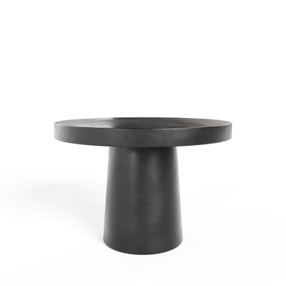 Modrest Desoto - Modern Black Concrete Round Dining Table Dining Table Black furniture-00181834 Vig Furniture VGGR-630510-BLK