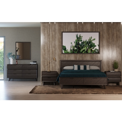 Eastern King Modrest Roger - Mid-century Acacia Bedroom Set Bedroom Set Brown furniture-00180225 Vig Furniture VGWDROGER-BRN-SET-EK
