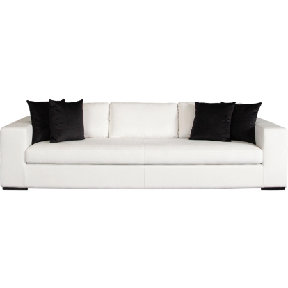 Diamond Sofa MUSESOWH Muse Sofa Mist White Performance Fabric Black Accent Pillows