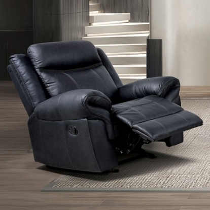 Furniture Of America Agata Transitional Leatherette, Solid Wood, Others Black Glider Recliner | NX6001BK-CH