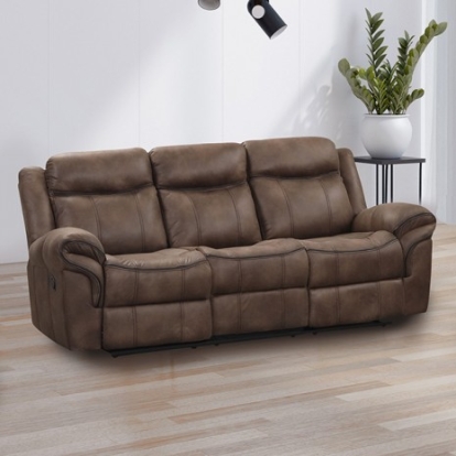 Furniture of America Agata Transitional Leatherette Solid with Wood Brown Manual Sofa Model NX6001BR-SF