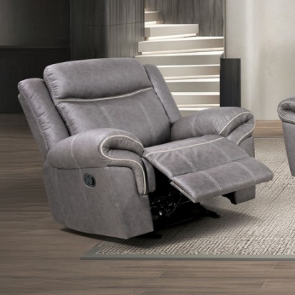 Furniture Of America Agata Transitional Leatherette, Solid Wood, Others Dark Gray Glider Recliner | NX6001WG-CH