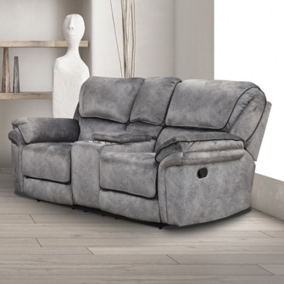 Furniture Of America Themis Transitional Leatherette, Solid Wood, Others Gray Manual Loveseat | NX6002GY-LV