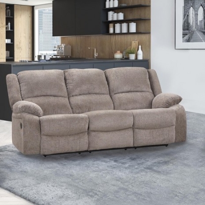Furniture Of America Cosimo Transitional Chenille, Solid Wood, Others Mocha Manual Sofa | NX6003GY-SF