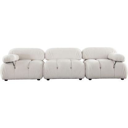 Diamond Sofa PALOMA1LC1AC1RCCM Paloma 3 Piece Modular Sofa Tufted Light Cream Velvet