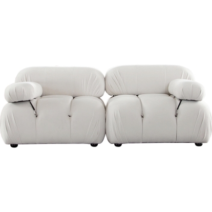 Diamond Sofa PALOMA1LC1RCCM Paloma 2 Piece Modular Sofa Tufted Light Cream Velvet