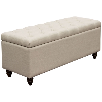 Diamond Sofa PARKAVETRSD Park Ave Tufted Lift Top Storage Trunk Desert Sand Linen