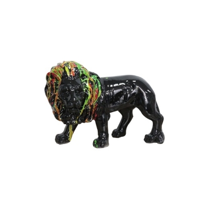 Modrest Black Lion Multi Colored Sculpture Sculpture Multi-Toned furniture-00179729 Vig Furniture VGTH-PC-0181