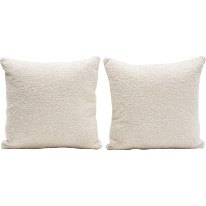 Diamond Sofa PILLOW16BO2PK 16" Square Accent Pillows Bone Boucle Textured Fabric (Set of 2)