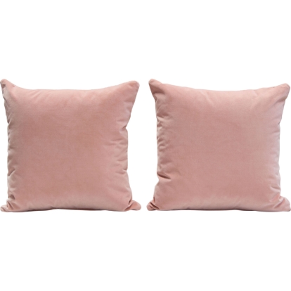 Diamond Sofa PILLOW16PN2PK 16" Square Accent Pillows Blush Pink Velvet (Set of 2)