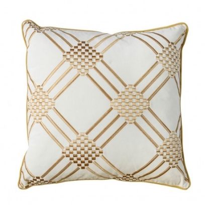 Furniture Of America Pam Contemporary Polyester Velvet Ivory/Yellow Throw Pillow | PL8039-2PK