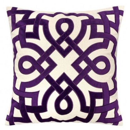 Furniture of America Jorja Contemporary Polyester Beige-Purple Accent Pillow Model PL8062-2PK