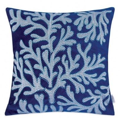 Furniture of America Dolly Novelty Polyester Velvet Blue Accent Pillow Model PL8079-2PK