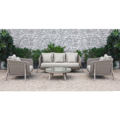 VIG Furniture Beige Outdoor Sofa Set SKU VGATRASF-148 - Product ID 74740