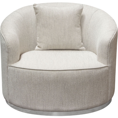 Diamond Sofa RAVENCHCM Raven Curved Accent Chair Light Cream Fabric Brushed Silver