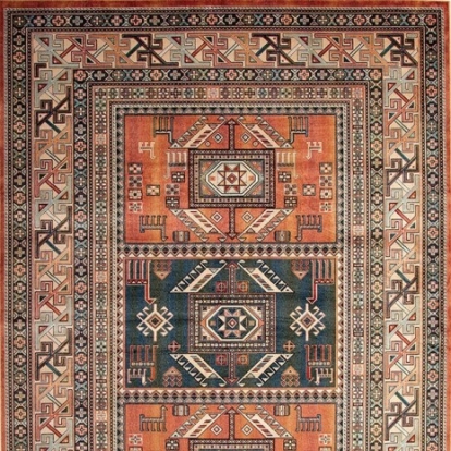 Furniture of America Mortsel Contemporary Viscose Orange-Multi Area Rug Model RG1021