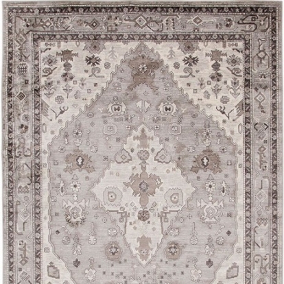 Furniture of America Mortsel Contemporary Viscose Gray Area Rug Model RG1027