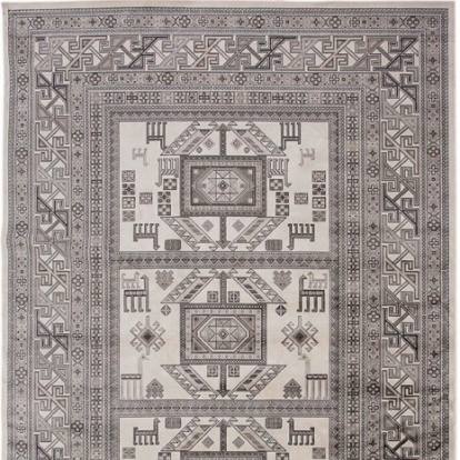 Furniture of America Mortsel Contemporary Viscose Gray Area Rug Model RG1030