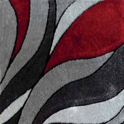 Furniture of America Caledon Contemporary Polypropylene Gray-Red Area Rug Model RG4138