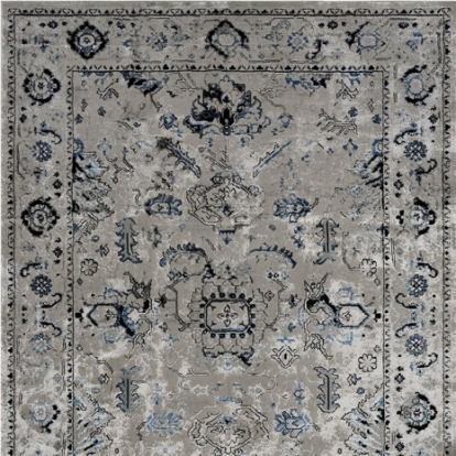 Furniture of America Crumlin Contemporary Polyester Victorian Gray Area Rug Model RG5126