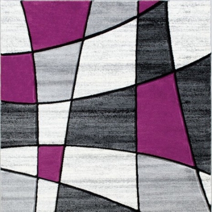 Furniture Of America Niksar Contemporary Polyester Gray/Purple Area Rug | RG5224