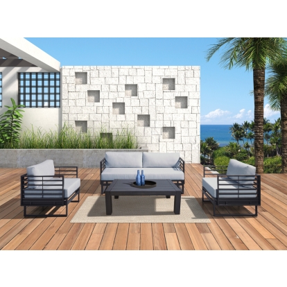 VIG Furniture Grey Outdoor Sofa Set SKU VGGES0273 - Product ID 74564