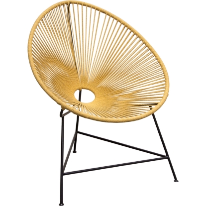 Diamond Sofa SATIVACHOR2PK Sativa Accent Chair Orange Rope Black Iron Rod (Set of 2)