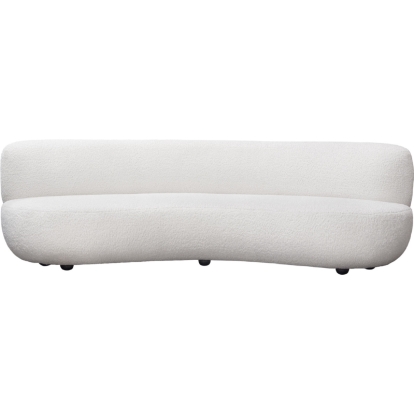 Diamond Sofa SIMONESOWH Simone Curved Sofa White Faux Sheepskin Fabric