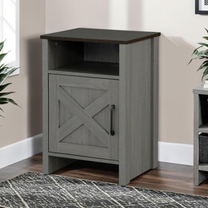 Furniture Of America Garibaldi Rustic Farmhouse Engineered Wood, Metal, Paper Brown/Gray Side Table | SL-AC4002