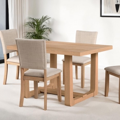 Furniture Of America Sauro Transitional Engineered Wood, Fabric, Foam, Paper, Rubberwood Natural Dining Table | SL3405NT-T