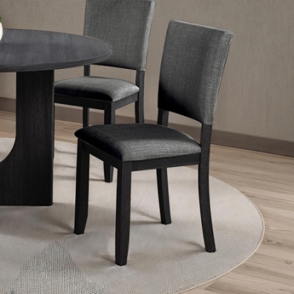 Furniture Of America Oberto Transitional Engineered Wood, Fabric, Foam, Paper, Rubberwood Dark Gray Upholstered Side Chair (4/Ctn) | SL3406DG-SC-4PK