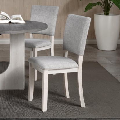Furniture Of America Oberto Transitional Engineered Wood, Fabric, Foam, Paper, Rubberwood Gray Upholstered Side Chair (4/Ctn) | SL3406GY-SC-4PK