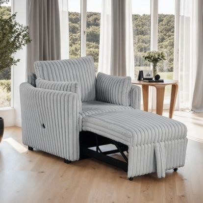 Furniture Of America Denholme Contemporary Engineered Wood, Fabric, Foam, Others Gray Chair | SL64002GY-CH-PK