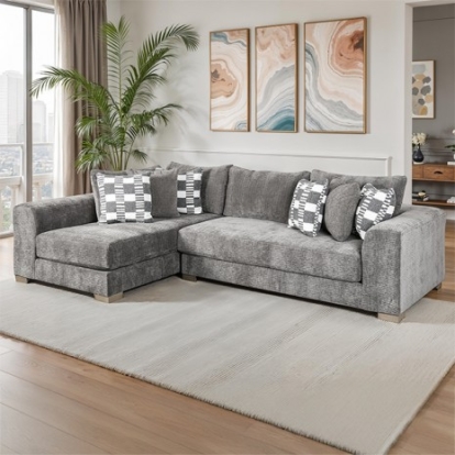 Furniture Of America Artesia Transitional Fabric, Foam, Solid Wood, Others Charcoal Gray Sectional | SM1250-SECT