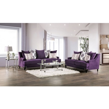 Sisseton Purple Sofa with Loveseat Model SM2208-2PC by Furniture of America