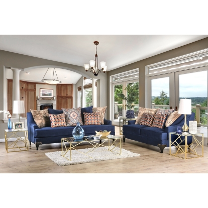 Sisseton Navy Sofa with Loveseat Model SM2210-2PC by Furniture of America