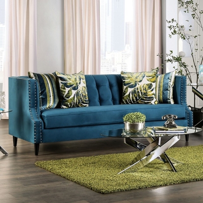 Azuletti Dark Teal/Apple Green Sofa with Loveseat Model SM2219-2PC by Furniture of America