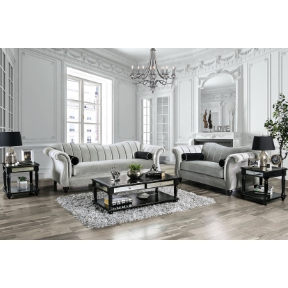 Marvin Pewter Sofa with Loveseat Model SM2227-2PC by Furniture of America