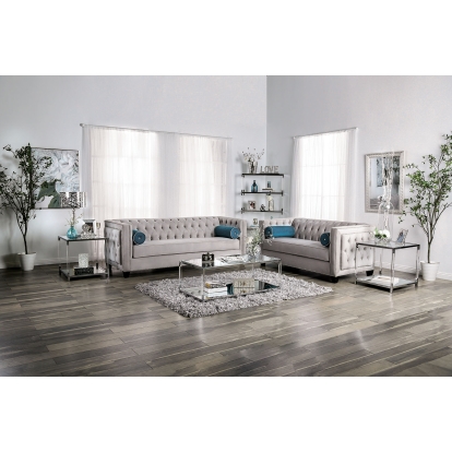 Silvan Gray Sofa with Loveseat Model SM2283-2PC by Furniture of America