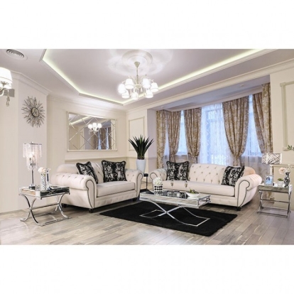 Gilda Beige/Black Sofa with Loveseat Model SM2292-2PC by Furniture of America