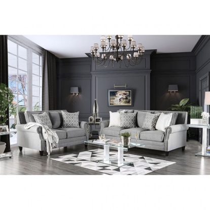 Giovanni Gray Sofa with Loveseat Model SM2673-2PC by Furniture of America