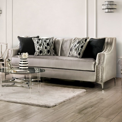 Elicia Silver/Black Sofa Model SM2686-SF by Furniture of America