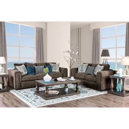 Pauline Charcoal Sofa with Loveseat Model SM3076-2PC by Furniture of America