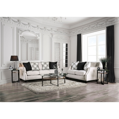 Phoibe Ivory Sofa with Loveseat Model SM3078-2PC by Furniture of America