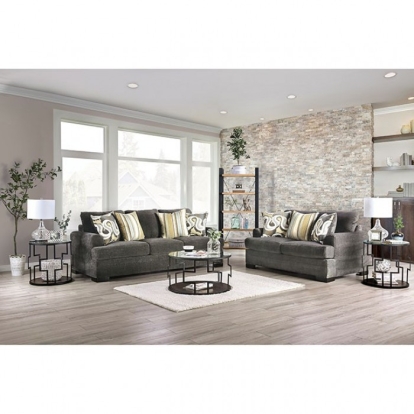Taliyah Gray/Yellow Sofa with Loveseat Model SM3080-2PC by Furniture of America